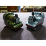 Two Wade whimsies of steam locomotives