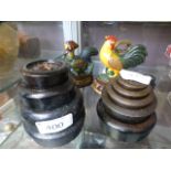 A selection of miniature cockerel door s