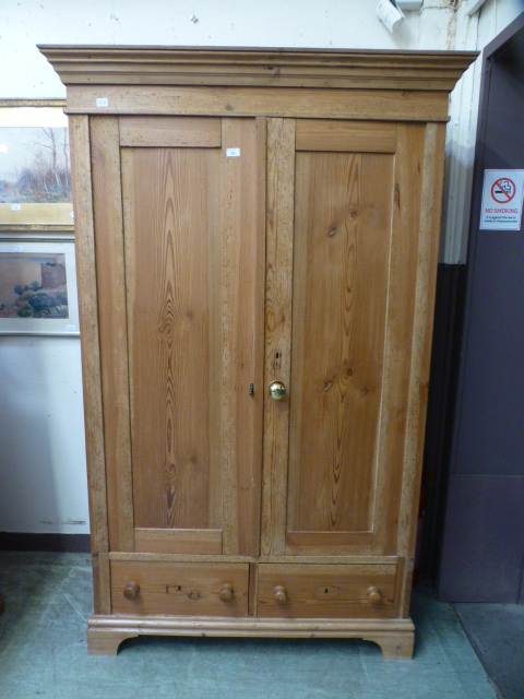 A 19th century French pine two door ward