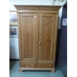 A 19th century French pine two door ward