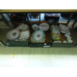 Three trays of ceramic ware to include l