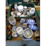 Two trays of assorted ceramics to includ