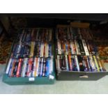 Two trays containing DVDs