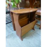 A teak effect drop-leaf occasional table