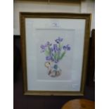 A framed and glazed watercolour of still