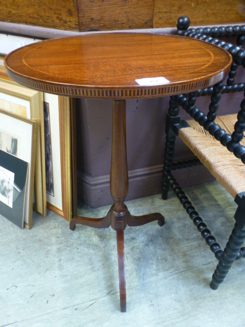 An Edwardian mahogany and inlaid wine ta