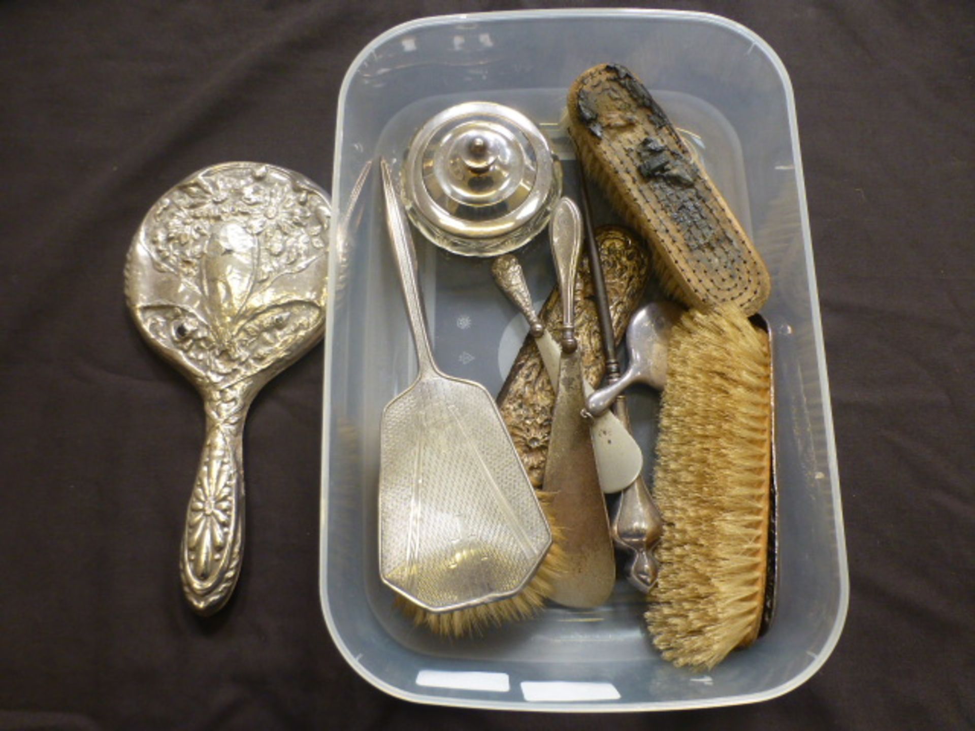 An assortment of silver and white metal