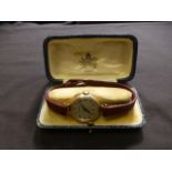 A 9ct gold cased ladies wristwatch by Bu