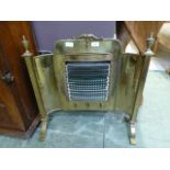 A neoclassical style brass electric fire