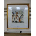 A framed and glazed watercolour titled '