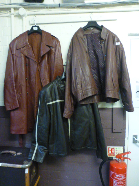 Three leather jackets