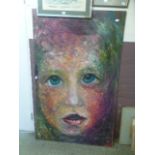 A substantial acrylic on board of child'