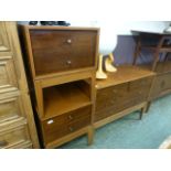A pair of mid 20th century teak bedside