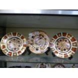 A Royal Crown Derby imari plate together