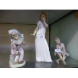 Three Nao figurines one of ballerina, on