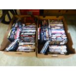 Two trays of DVDs