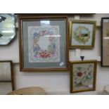 Three framed and glazed embroideries