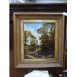 An ornate gilt framed oil on canvass of