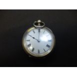 A silver cased fob watch