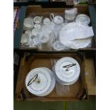 A tray containing a part dinner/tea set