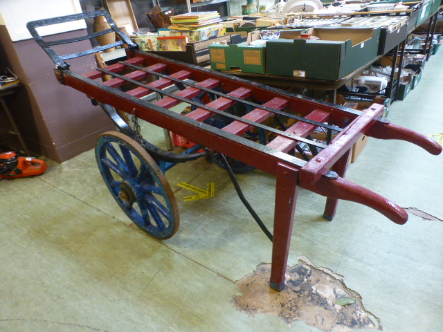 An early 20th century railway luggage tr