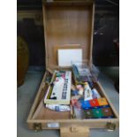 An artists box containing an assortment