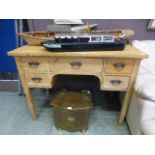 A waxed pine desk