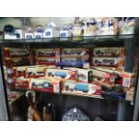 A shelf of boxed Corgi Trackside trucks