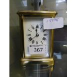 A brass carriage clock