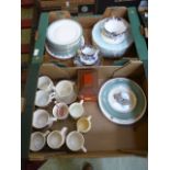 Two trays of ceramic ware to include din