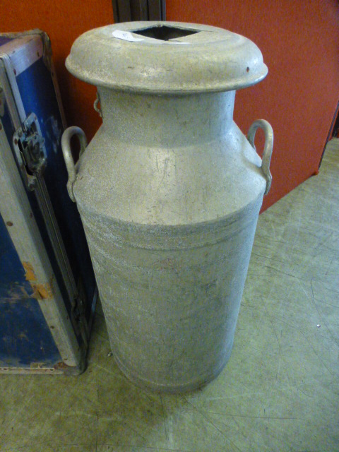 A galvanized milk churn A/F