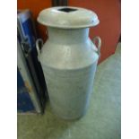 A galvanized milk churn A/F