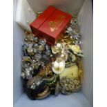 A box of assorted costume jewellery
