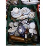 Two trays of mainly ceramic ware to incl