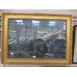 A large gilt framed and glazed print of