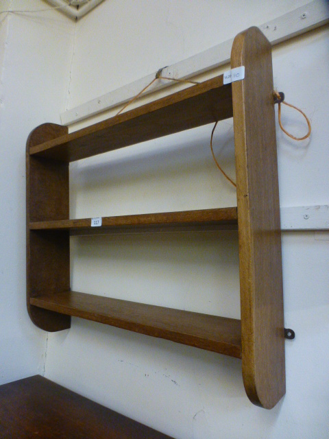 A set of oak wall shelves