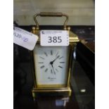 A brass carriage clock by Rapport