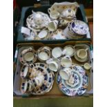 Two trays of decorative ceramic ware to