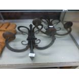 Two metalwork wall sconces