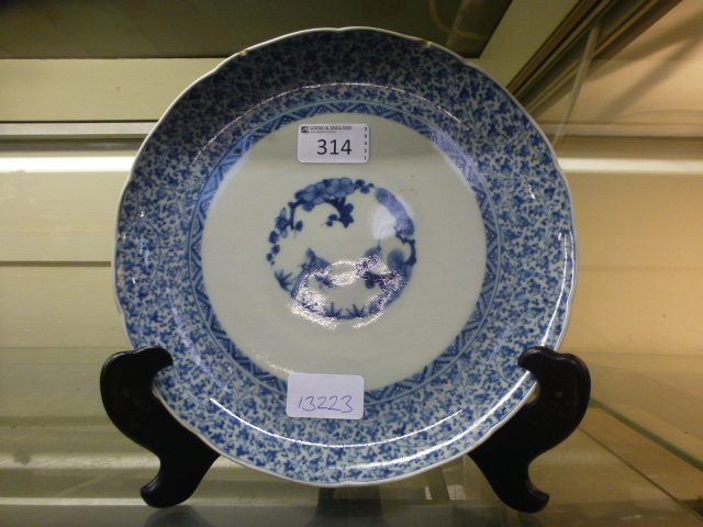 A Chinese blue and white plate