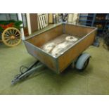 A metal framed and ply trailer