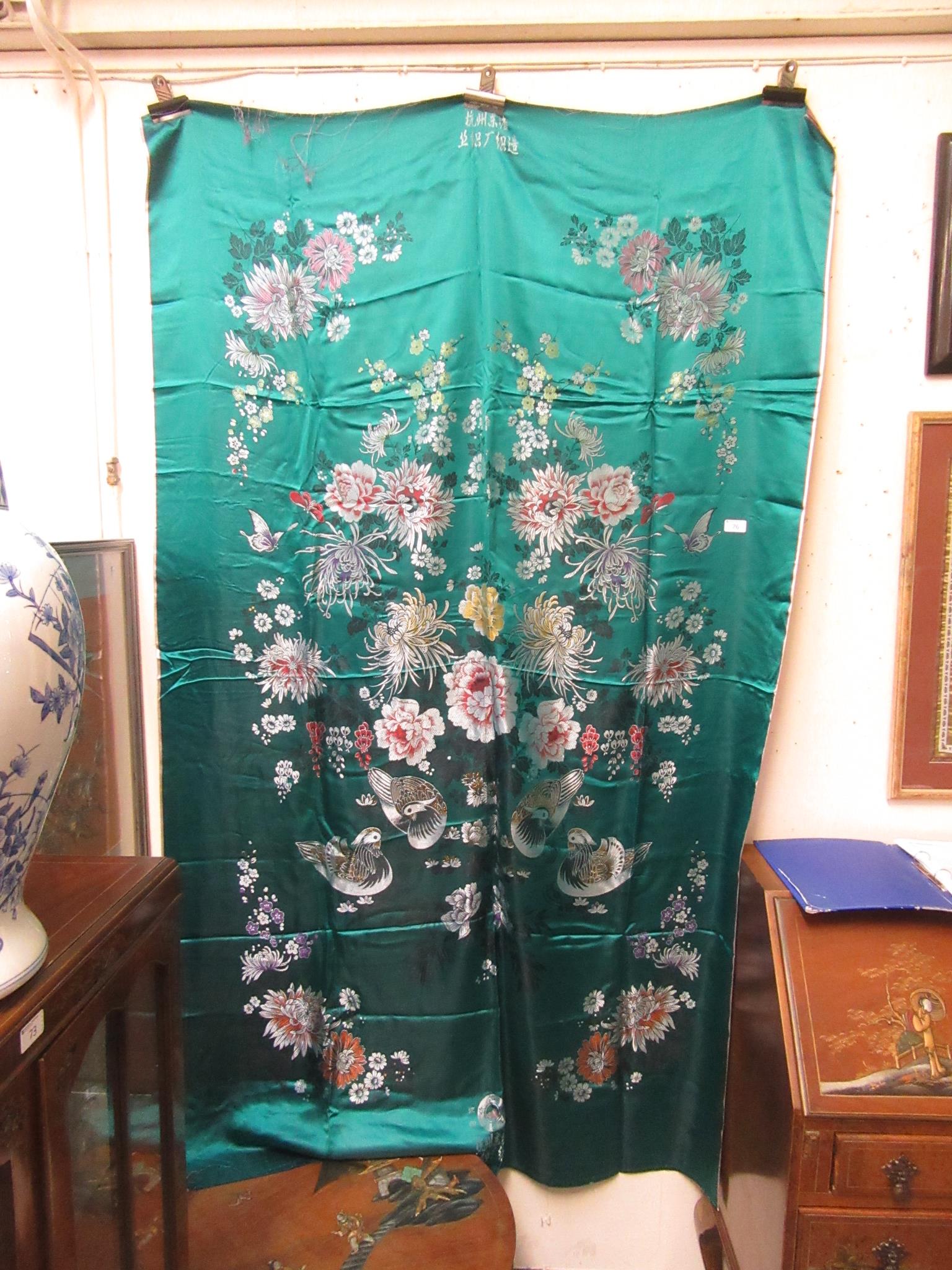 A large Japanese needlework on silk of M - Image 2 of 6