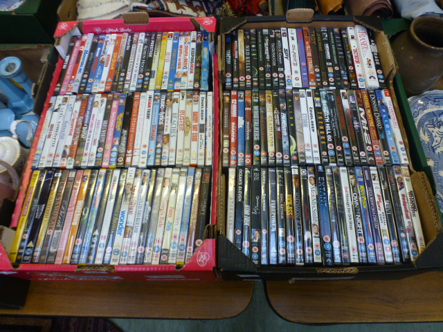 Two trays of DVDs