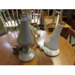 Two angle poise style lamps