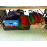 Four trays of assorted fabric and felts