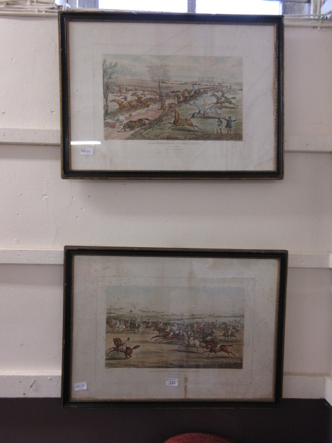 Two framed and glazed coloured etchings