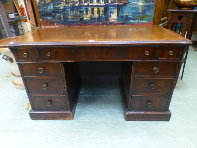 A reproduction mahogany secretaire desk,