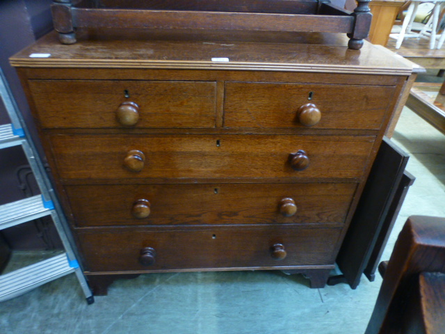 An 19th century oak chest of two over th