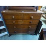 An 19th century oak chest of two over th