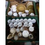 Two trays of ceramic ware to include mod